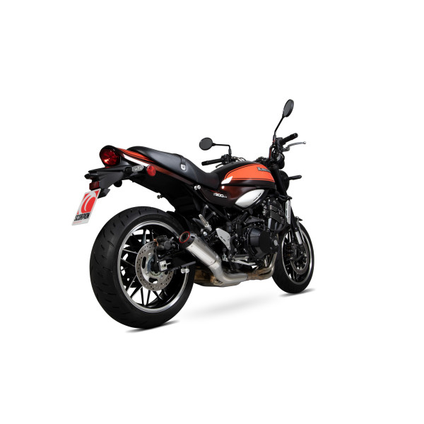 Scorpion Exhaust Kawasaki Z900 RS 2018 - 2023 Red Power Slip-on Polished Stainless Steel Sleeve